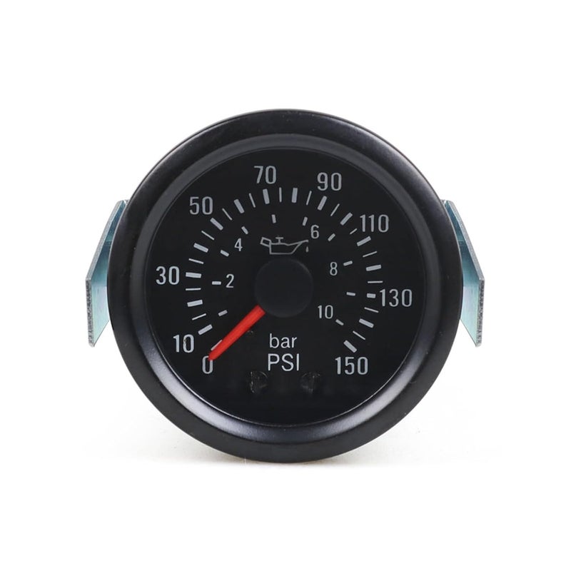 Dyno Racing 2" 52mm Mechanical Oil Press Gauge 0-10 Bar/0-150PSI Oil Pressure 12V Press Gauge Yellow Light Car Meter NPT1/8 - Image 3